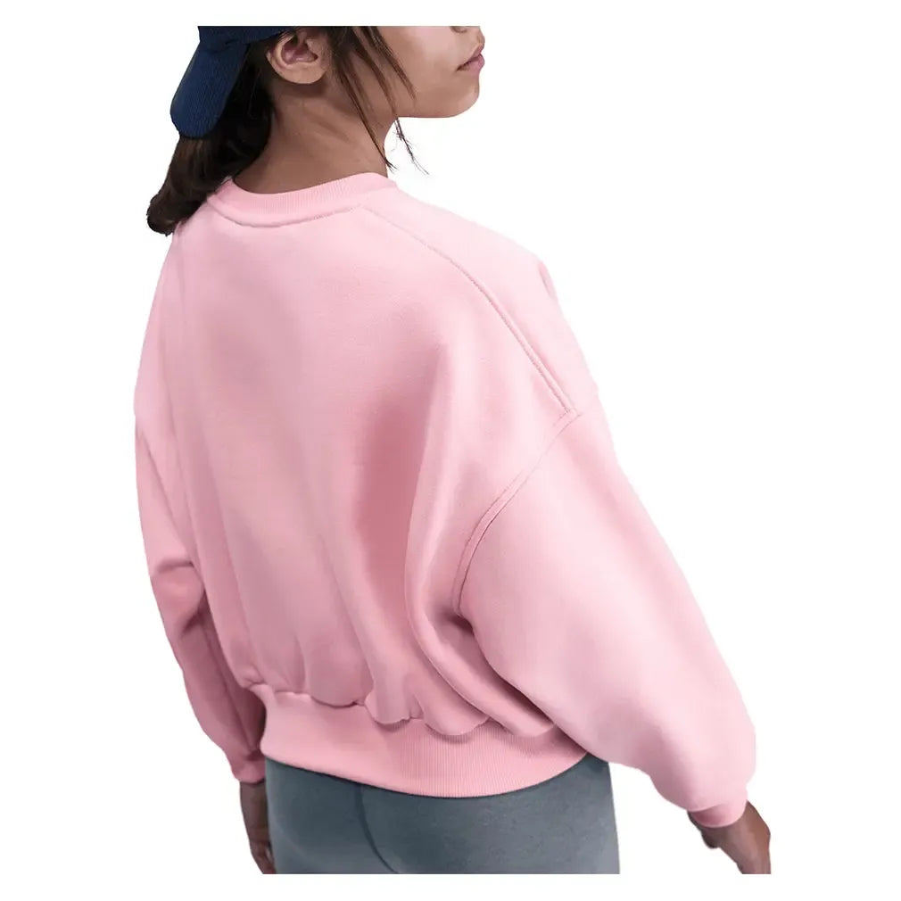 Girls' Sportswear Club Fleece Boxy Crew-Neck Sweatshirt Med Soft Pink