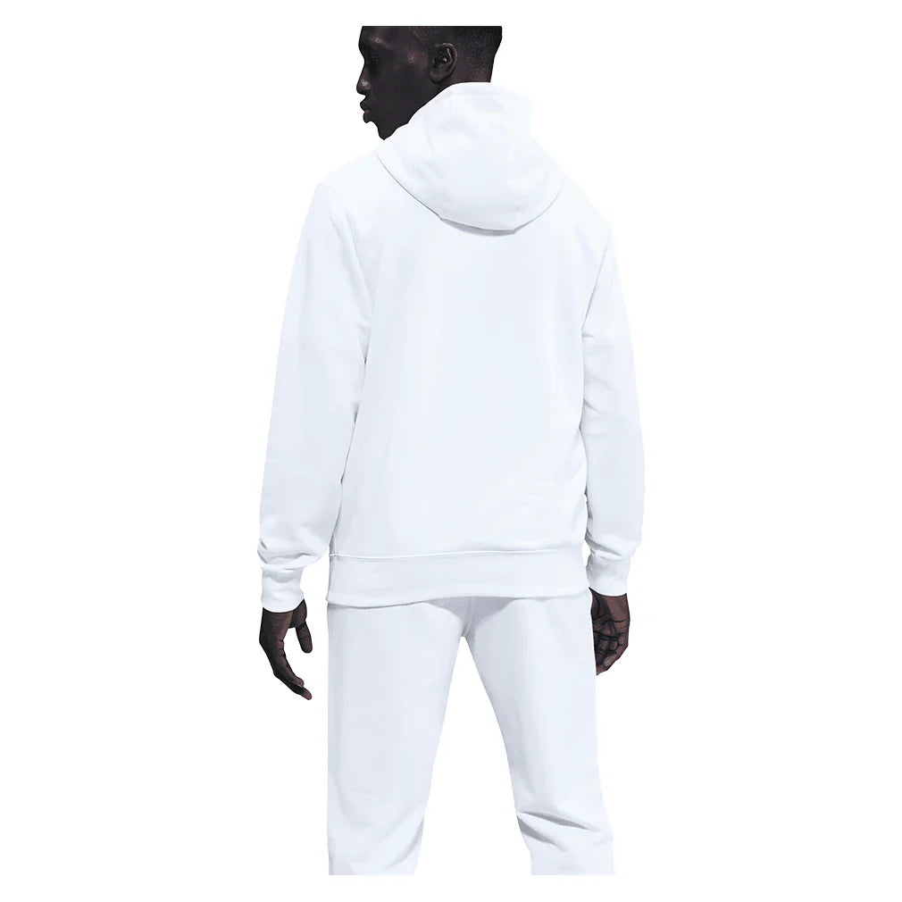 Men's Court Dri-FIT Heritage Fleece Pullover Tennis Hoodie White and Black