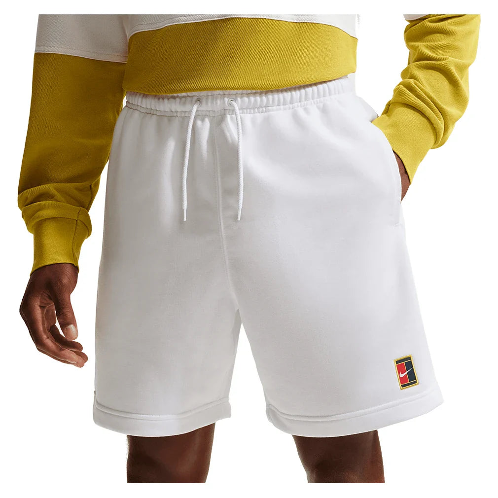 Men's Court Dri-FIT Heritage Fleece 6 Inch Tennis Short White-Apparel-Nike-HM6768-100-3-704821Tennis Express