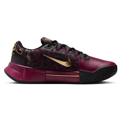 Women's Naomi Osaka Zoom GP Challenge 1 Tennis Shoes Bordeaux and Metallic Gold