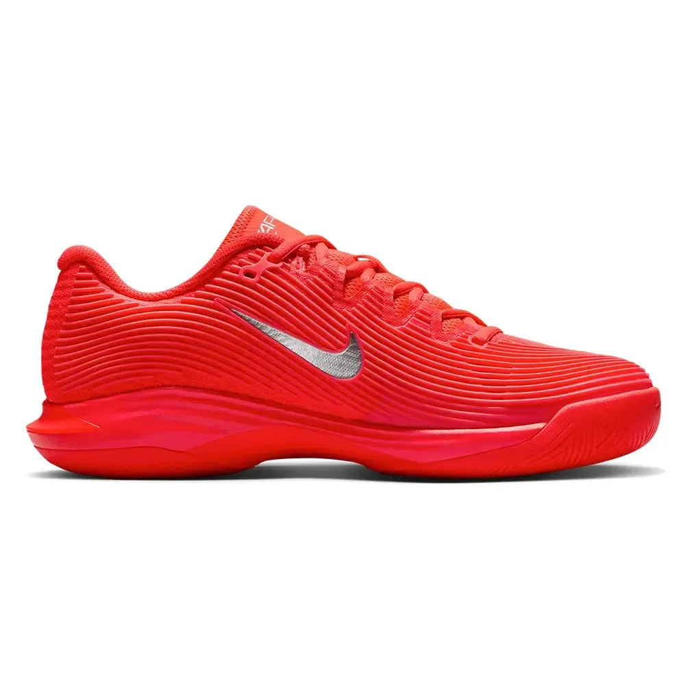Women's Zoom Vapor 12 PRM New York Tennis Shoes Bright Crimson and Metallic Silver