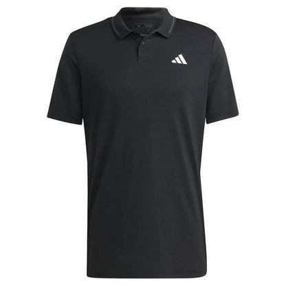 Men's Club Pique Tennis Polo Black-Apparel-Adidas-HS3246-S23-1-Tennis Express