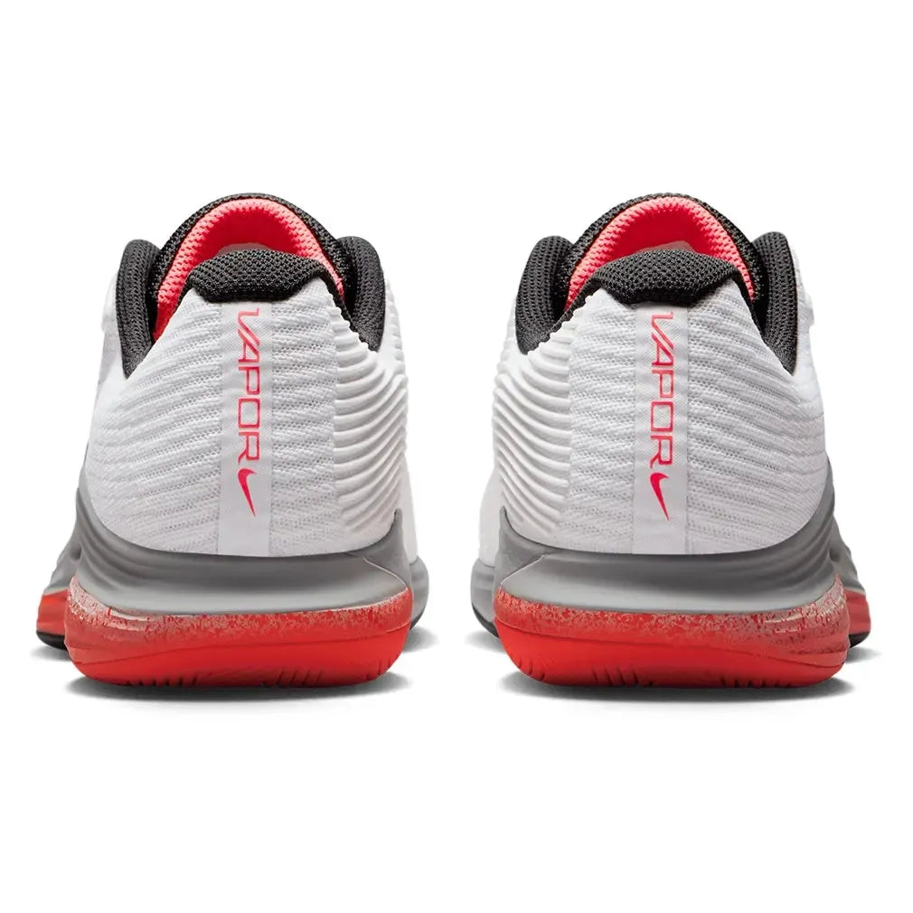 Women's Zoom Vapor 12 Premium Tennis Shoes White and Hot Lava