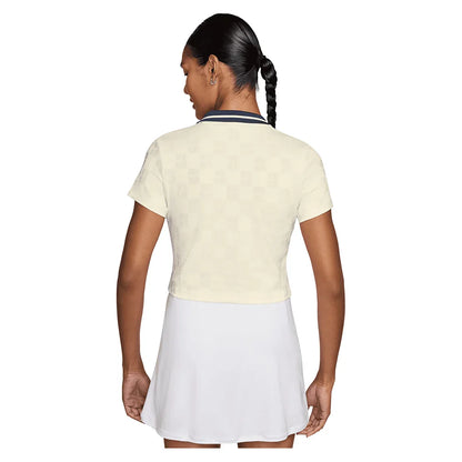 Women's Dri-FIT Court Collection Cropped Tennis Polo Sail and Midnight Navy