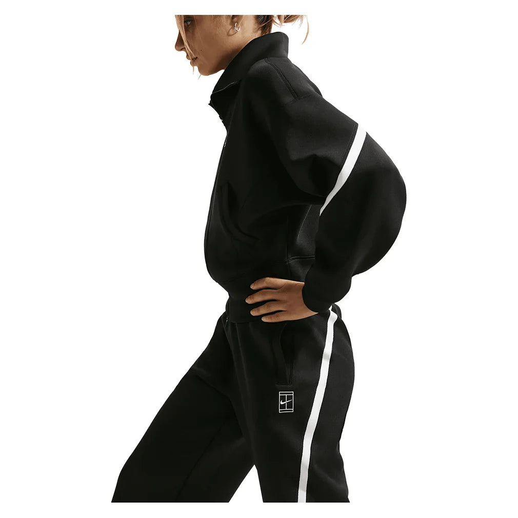Women's Court Dri-FIT Advantage Mid Rise Tennis Pant Black and White