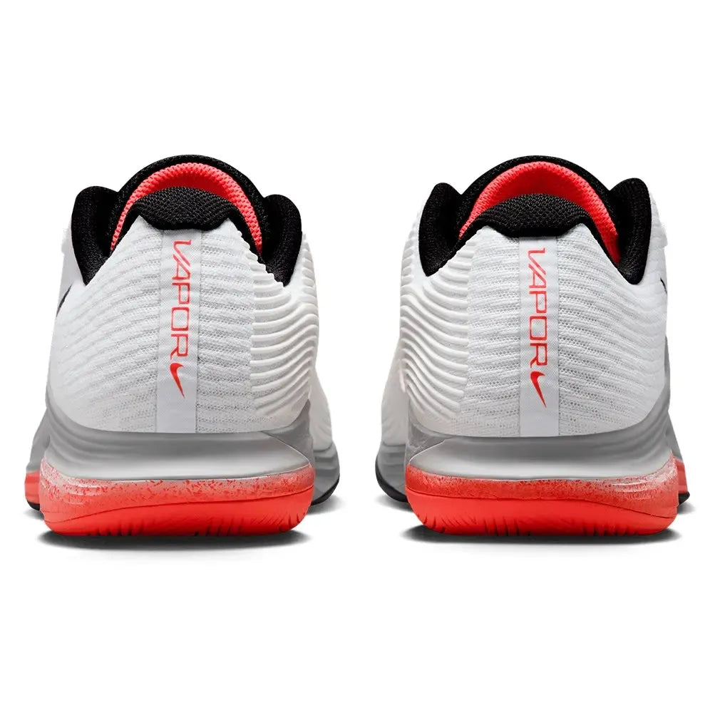 Men's Zoom Vapor 12 Premium Tennis Shoes White and Hot Lava