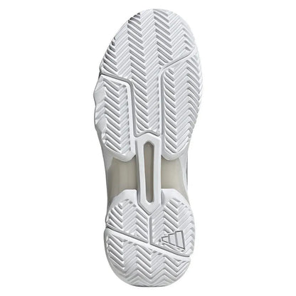 Women's CourtJam Control 3 Tennis Shoes White and Silver Metallic