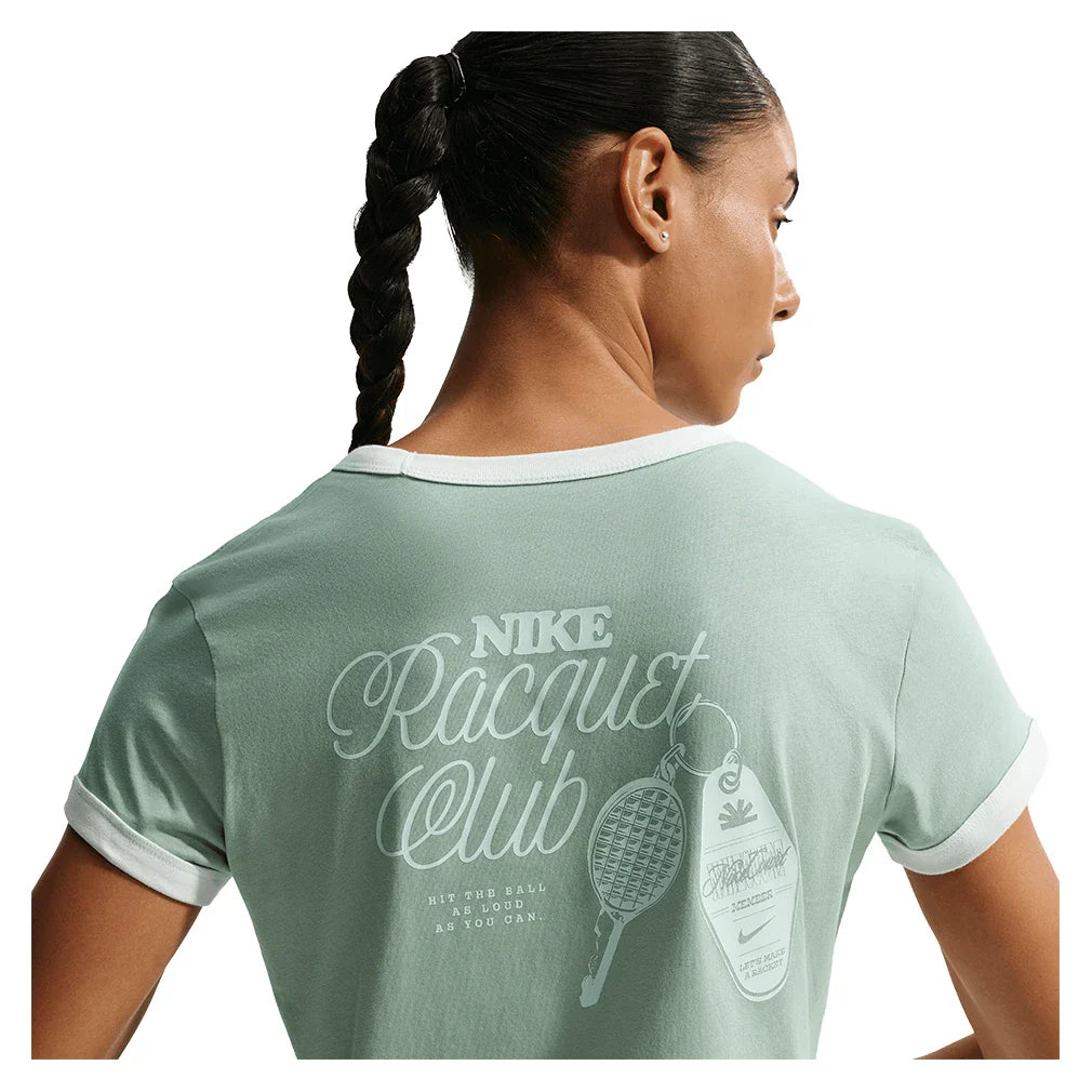 Women's Heritage Racquet Club Tennis T-Shirt Steam and Barely Green