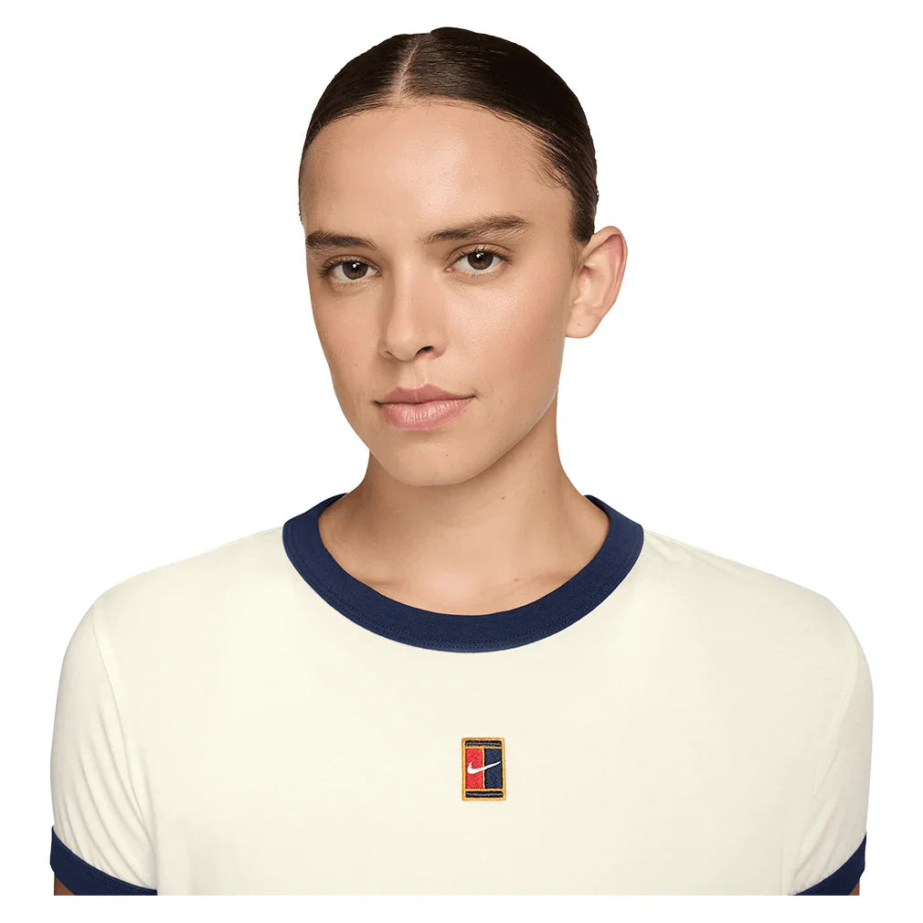 Women's Heritage Racquet Club Tennis T-Shirt Sail and Midnight Navy