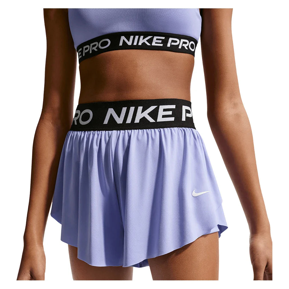 Girls' Pro Dri-FIT 2in1 Knit Training Short Light Thistle and Black-Apparel-Nike-II3640-569-X-Tennis Express