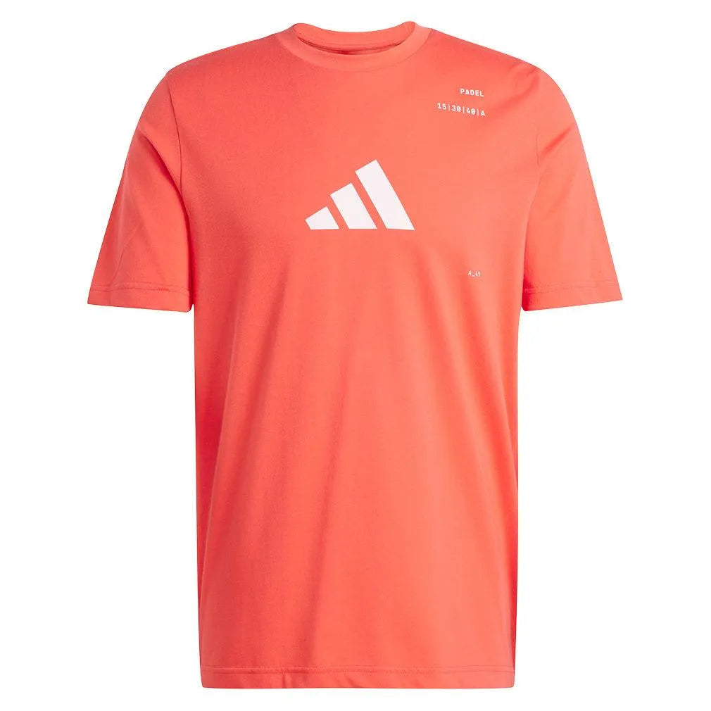 Men's Padel Graphic Tennis Top Semi Lucid Red-Apparel-Adidas-JD6016-S25-1-Tennis Express