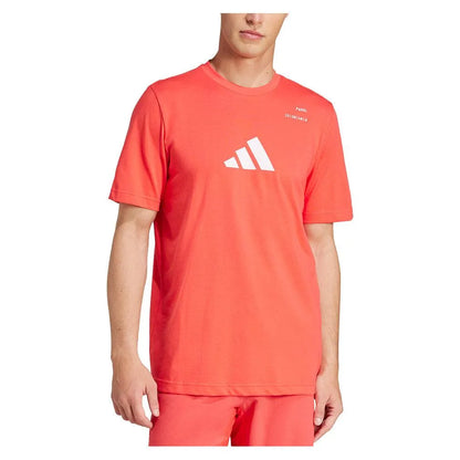 Men's Padel Graphic Tennis Top Semi Lucid Red