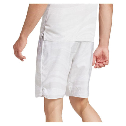 Men's Club Graphic 9in Tennis Short White