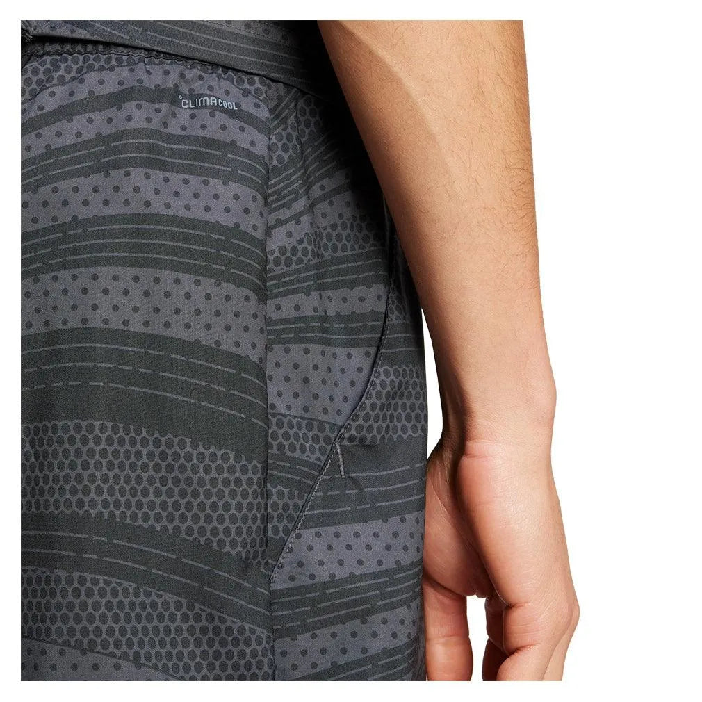 Men's Club Graphic 7 inch Tennis Shorts Carbon and Black