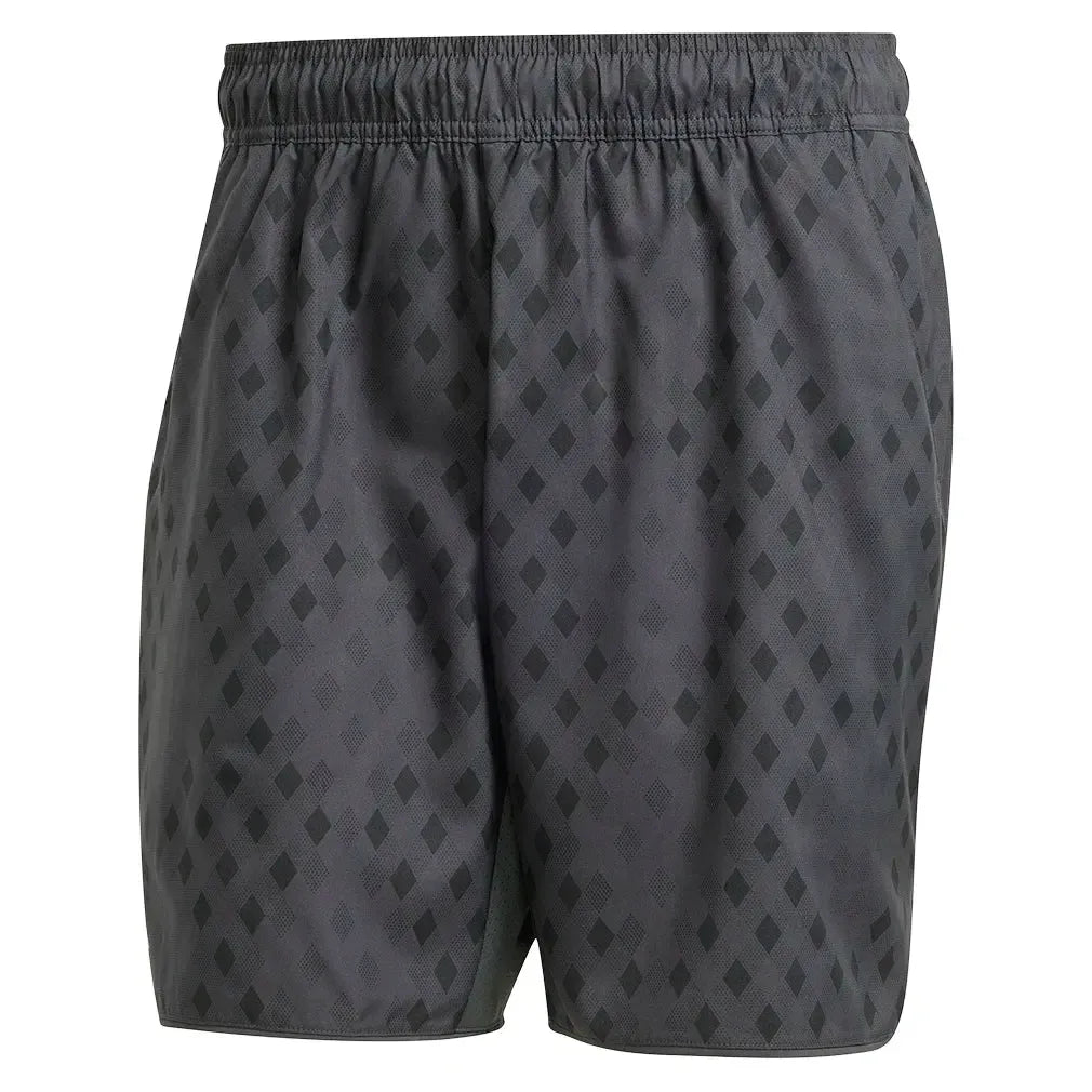 Men's Club Graphic 9 Inch Tennis Short Carbon and Black-Apparel-Adidas-JM1202_1_3b71f2e1-8830-4d43-bee2-5e0c6773c471-Tennis Express