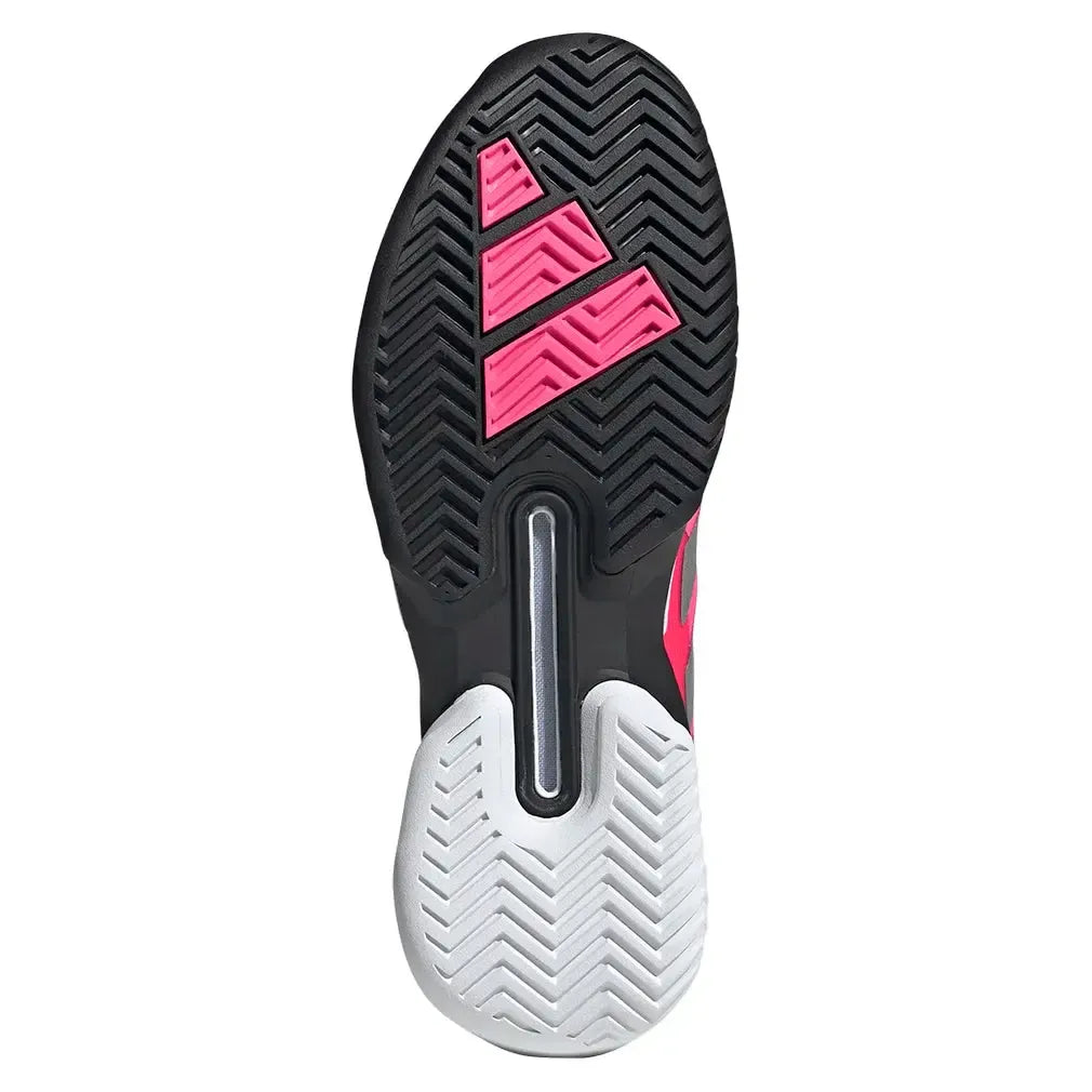 Men's adizero Ubersonic 5 Tennis Shoes Lucid Pink and Silver Metallic