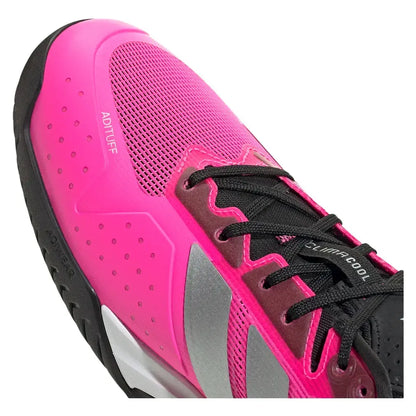 Men's adizero Ubersonic 5 Tennis Shoes Lucid Pink and Silver Metallic