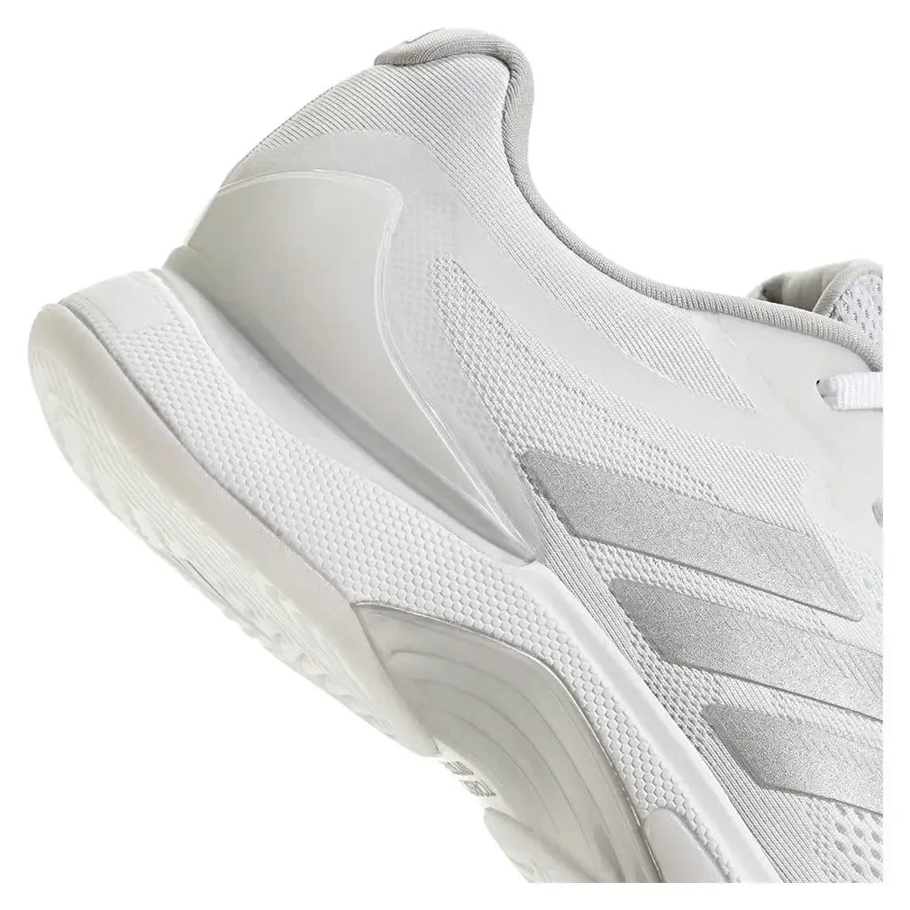 Women's Avacourt 3 Tennis Shoes Core White and Silver Metallic