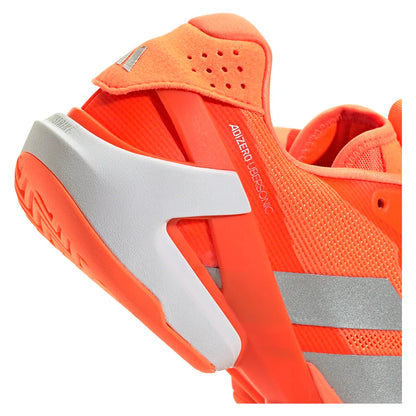 Men's Adizero Ubersonic 5 Tennis Shoes Lucid Orange and Silver Metallic