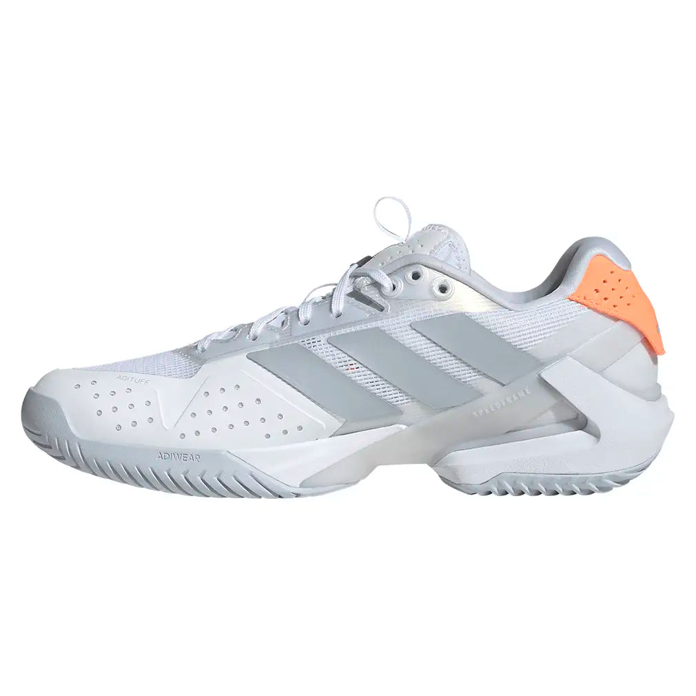 Women's Adizero Ubersonic 5 Tennis Shoes Footwear White and Beam Orange