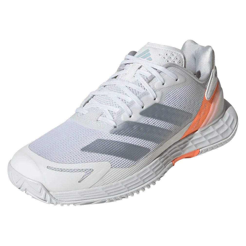 Women's Defiant Speed 2 Tennis Shoes Core White and Halo Blue-Footwear-Adidas-JR1785-S26-y-701743Tennis Express