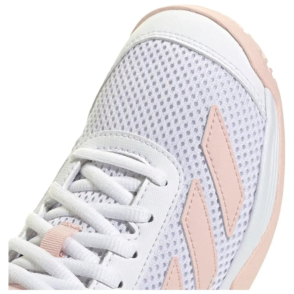 Juniors' Courtflash Tennis Shoes Core White and Wonder Quartz
