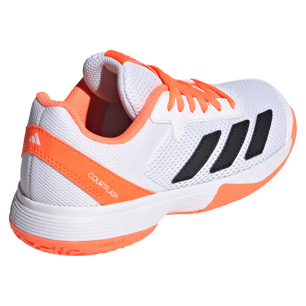 Juniors' Courtflash Tennis Shoes Lucid Orange and Core White
