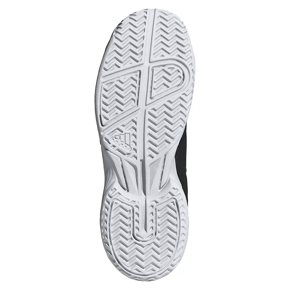 Juniors' Courtflash Tennis Shoes Core Black and Silver Metallic
