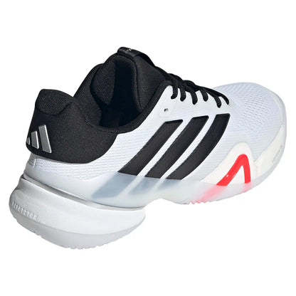 Men's Barricade 14 Tennis Shoes Core White and Black and Lucid Red