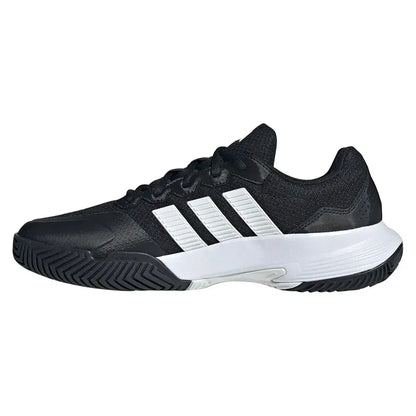 Juniors' GameCourt 2 Tennis Shoes Core Black and Silver Metallic