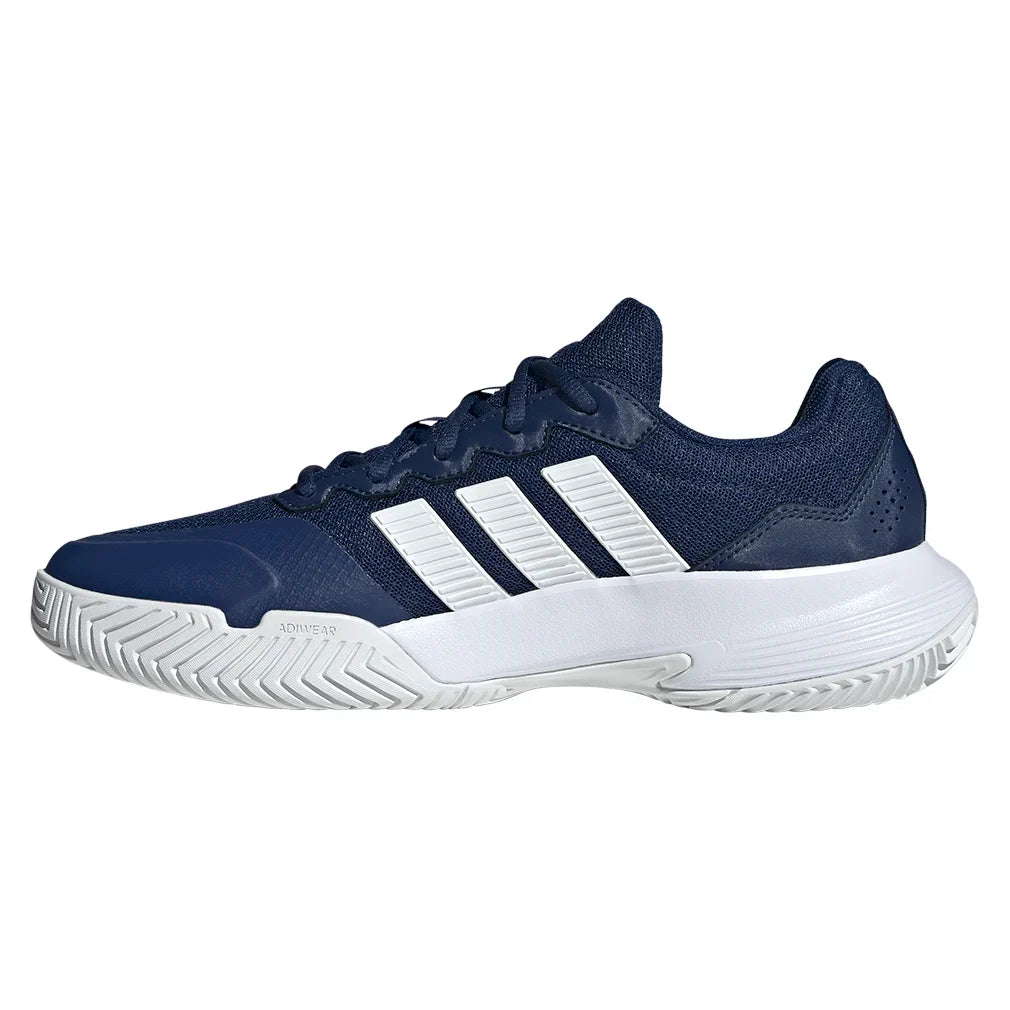 Juniors' GameCourt 2 Tennis Shoes Dark Blue and Core White