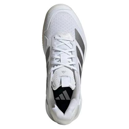 Women's adizero Ubersonic 5 Clay Tennis Shoes Footwear White and Silver Metallic
