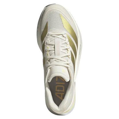 Women's Adizero Boston 13 Running Shoes Chalk White and Metallic Gold