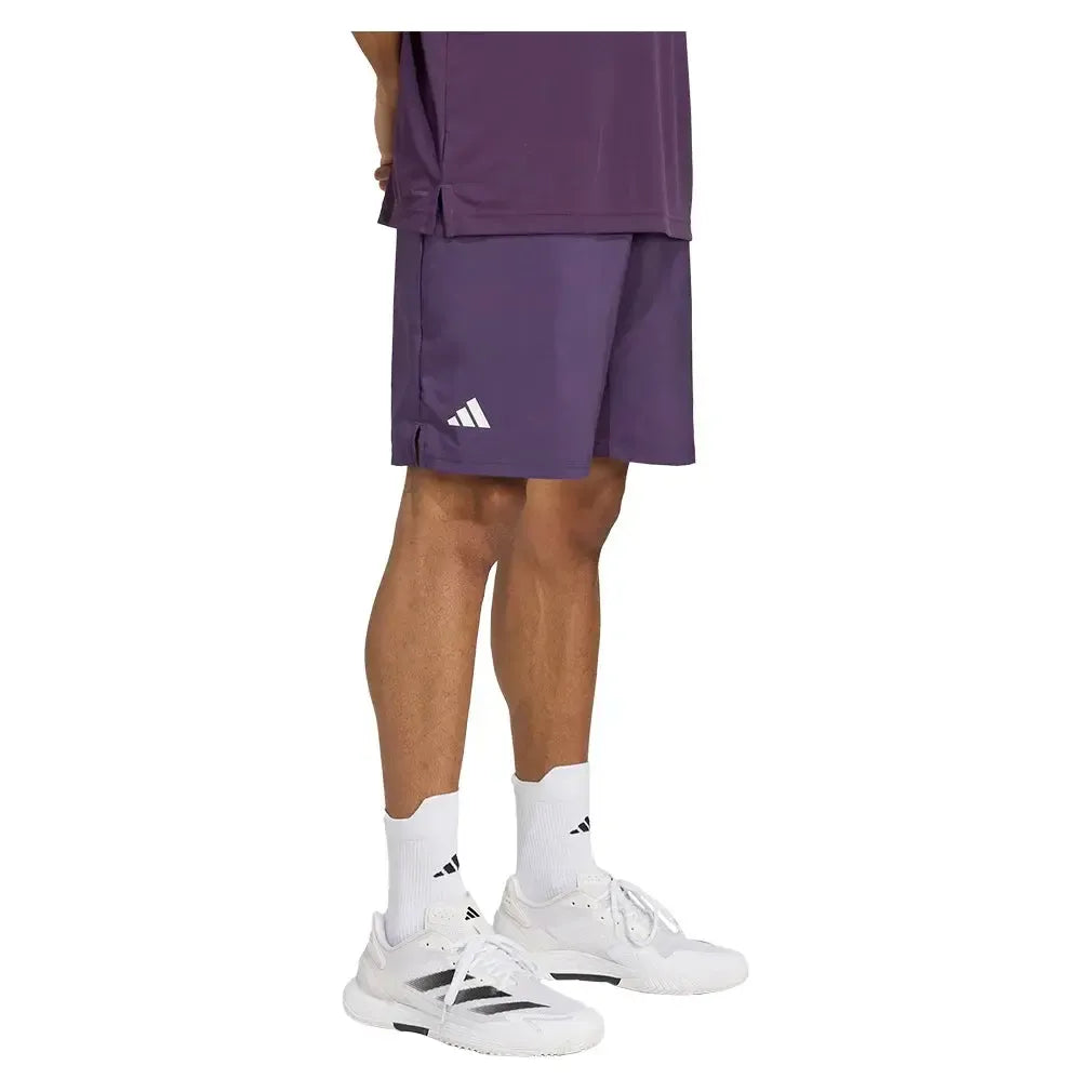 Men's Club 3 Stripes 7 Inch Tennis Short Aurora Plum