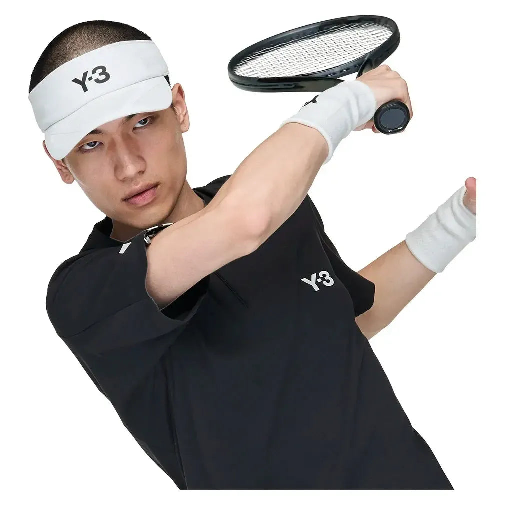 Men's Y-3 Zip Tennis Top Black