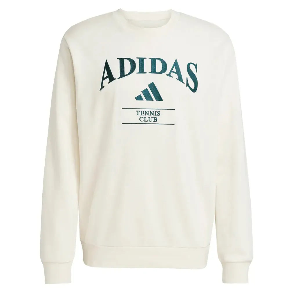 Men's Heritage Graphic Long Sleeve Tennis Crew Chalk White and Aurora Ivy-Apparel-Adidas-KA0994_1-Tennis Express