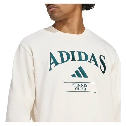 Men's Heritage Graphic Long Sleeve Tennis Crew Chalk White and Aurora Ivy