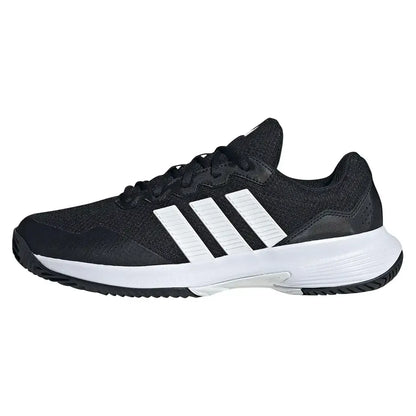 Men's GameCourt 2 Tennis Shoes Core Black and Silver Metallic
