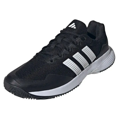 Men's GameCourt 2 Tennis Shoes Core Black and Silver Metallic-Footwear-Adidas-KI0780-S26-y-Tennis Express