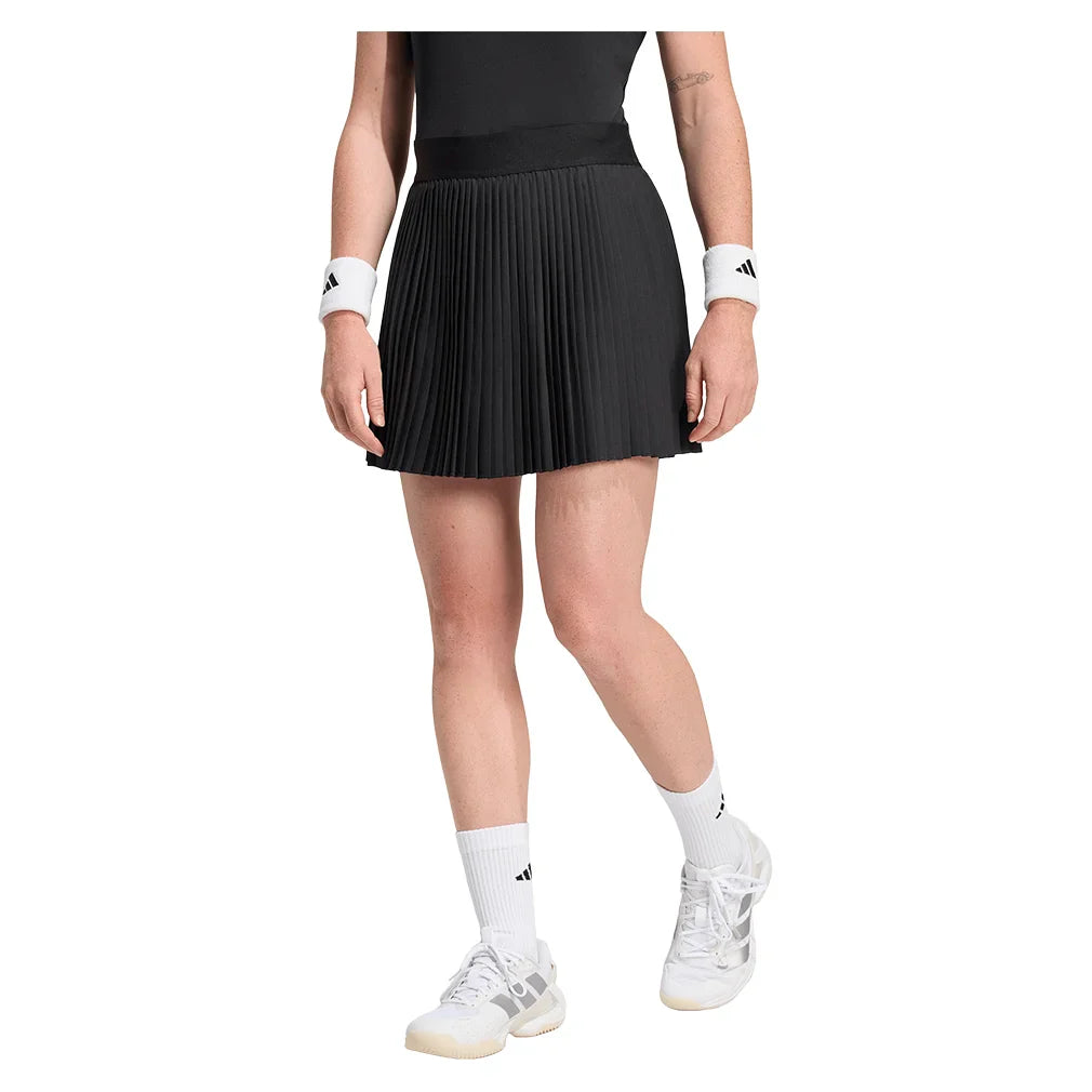 Women's Club Pleated Long Tennis Skirt Black