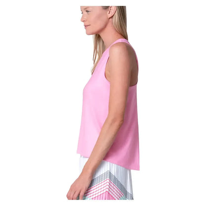 Women's Cross Back Tennis Tank Techno Pink
