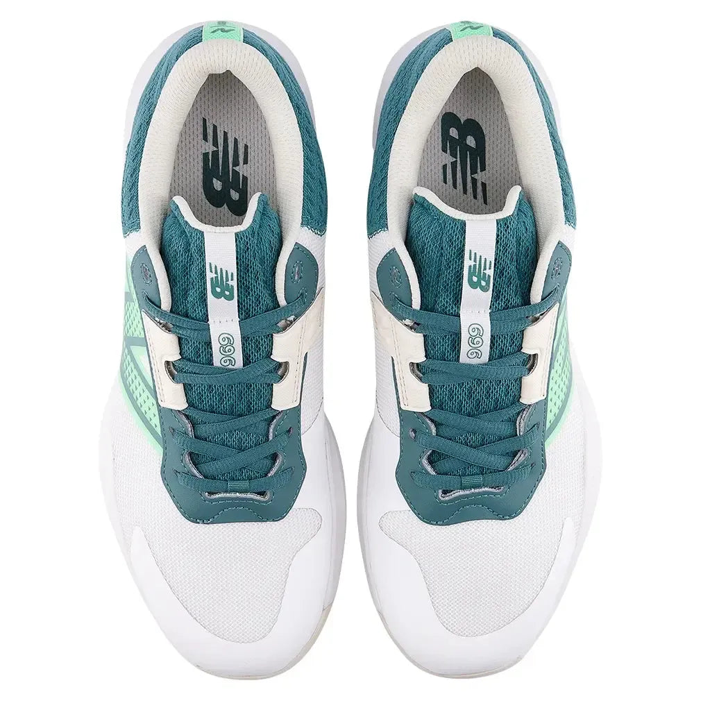 Men's 696v6 D Width Tennis Shoes White and Green