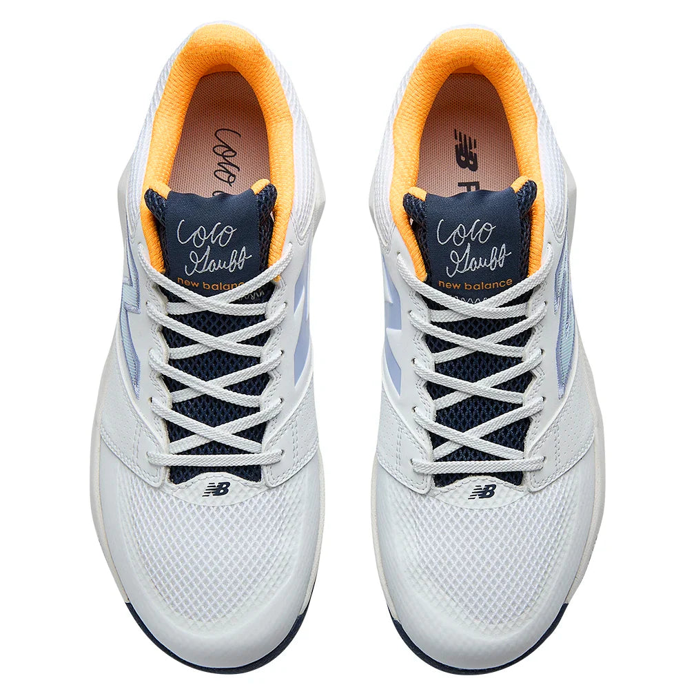 Men's Delray 2E Width Tennis Shoes Apollo Gold and Boysenberry