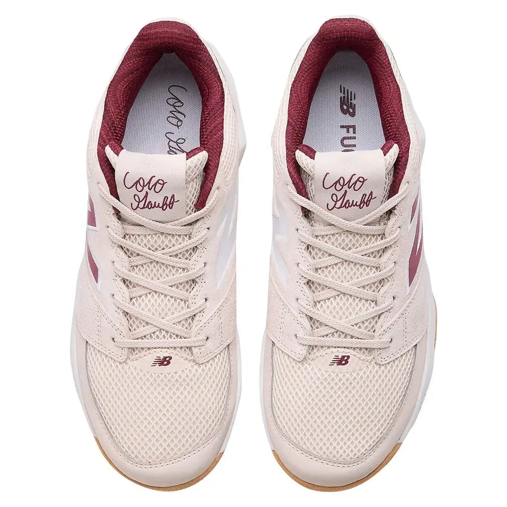 Men's Delray D Width Tennis Shoes Bisque and Monarch Burgundy