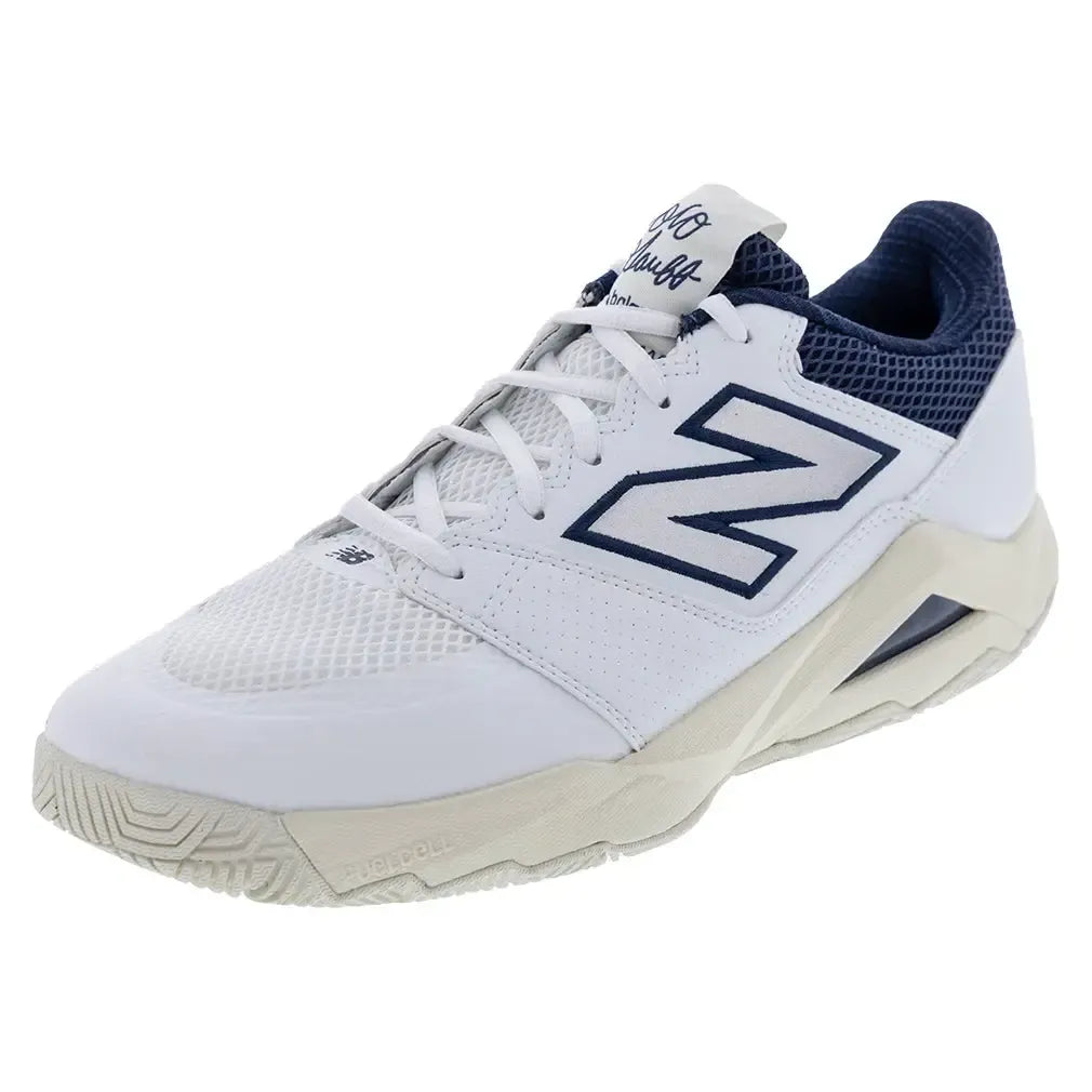 Men's FuelCell Delray 2E Width Tennis Shoes White and Navy-Footwear-New Balance-MCHCODW22E-U25-2copy-Tennis Express