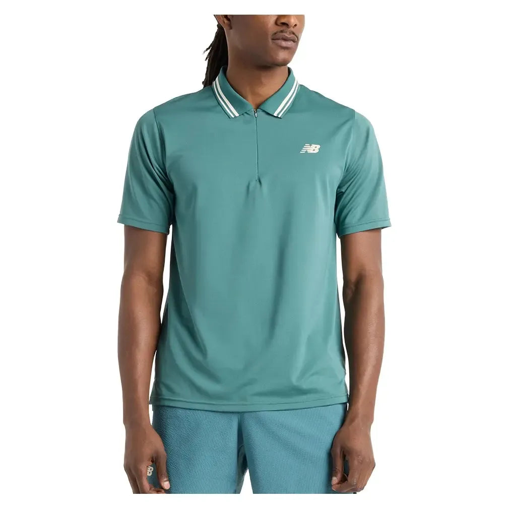 Men's Tournament Tennis Polo New Spruce-Apparel-New Balance-MT41402-NUSF24copy-Tennis Express