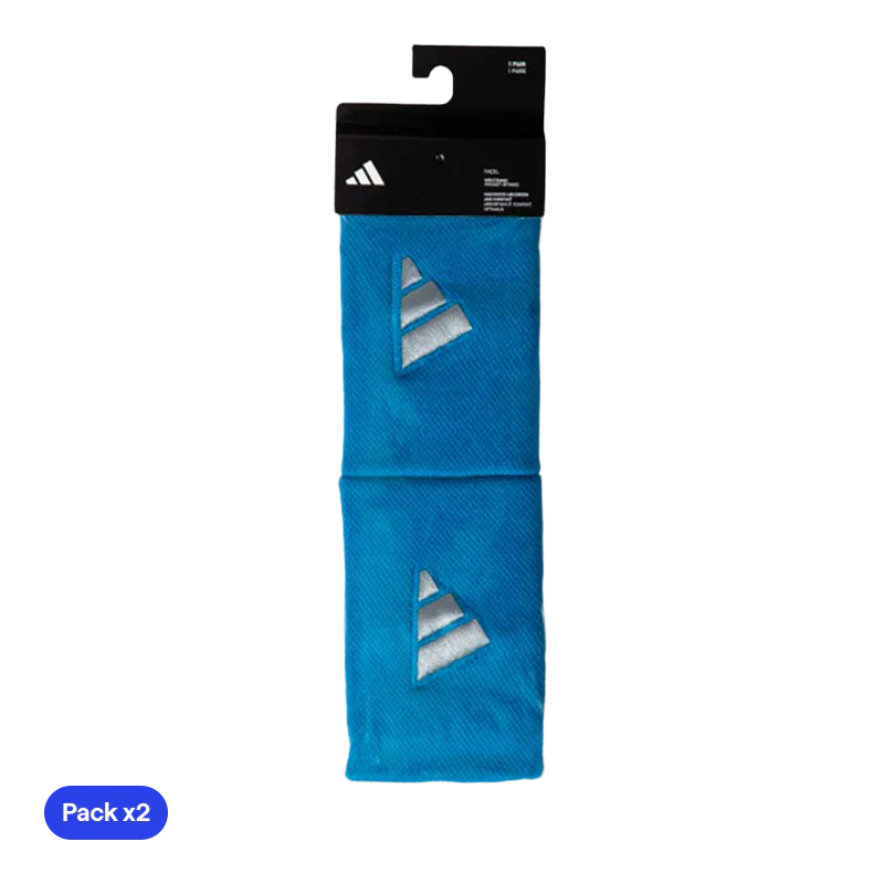 Wristband Adidas Largas Azules Logo Grande