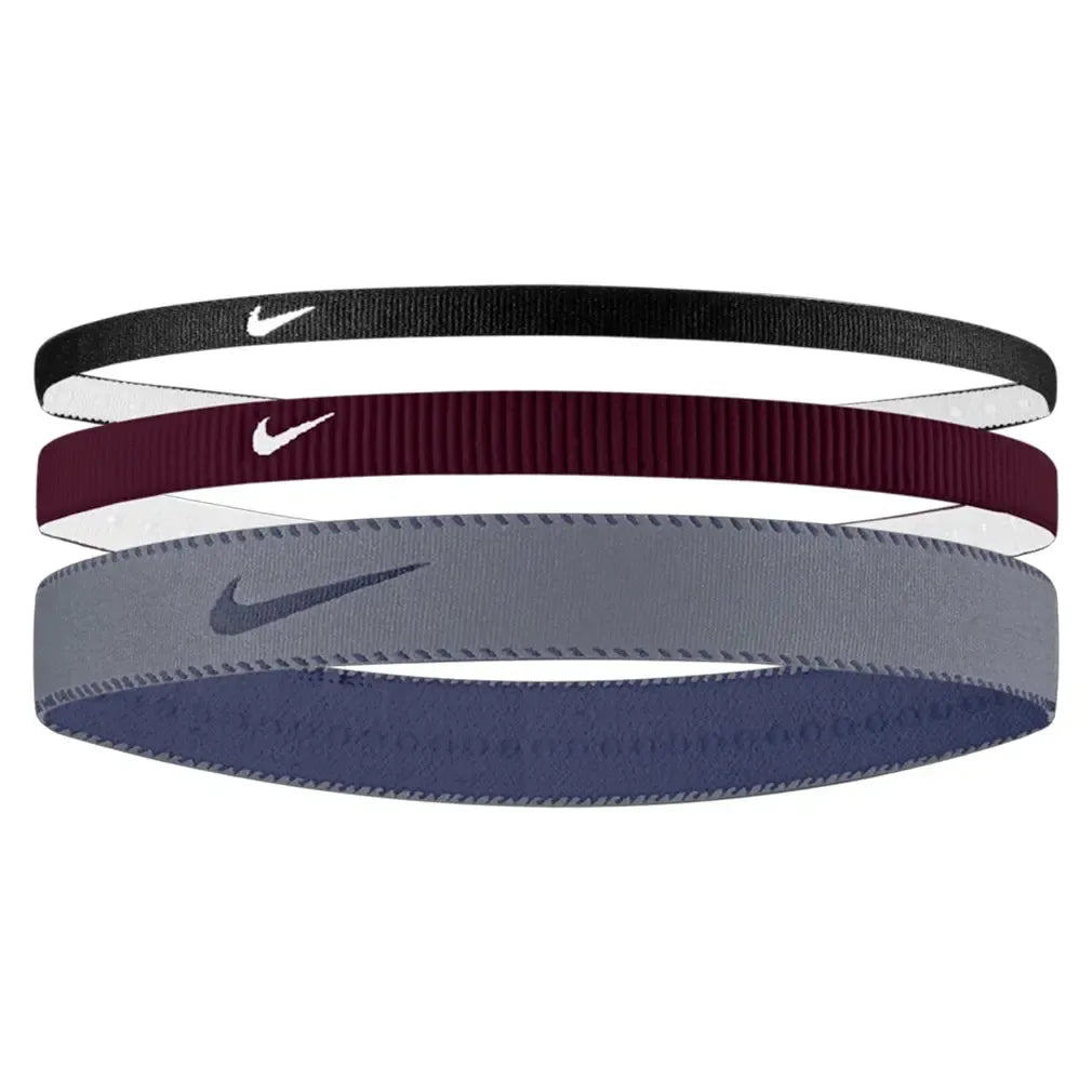 Unisex Flex Classic Mixed Width Headbands 3 Pack Burgundy Crush and World Indigo-Accessories-Nike-N1011933-677H25-1-Tennis Express