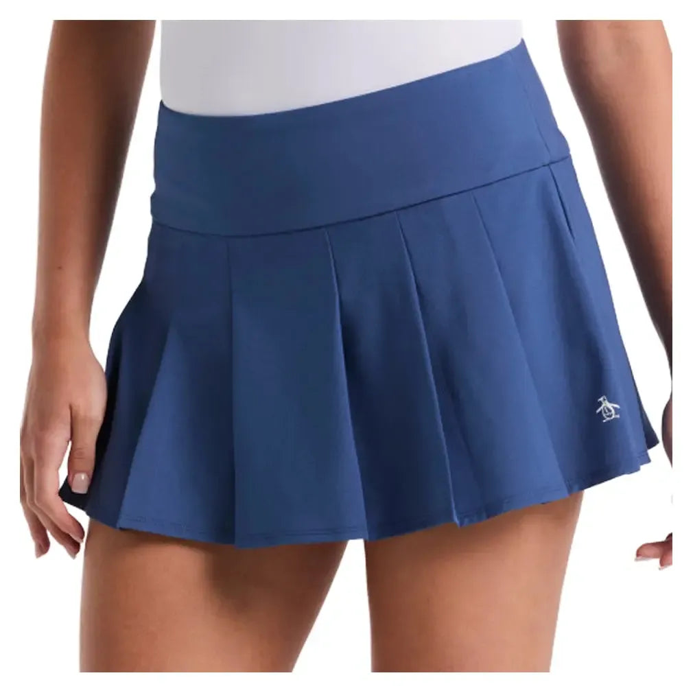 Women's 13 Inch Pleated Tennis Skort True Navy-Apparel-Penguin-O1BSF011-416F25-Tennis Express