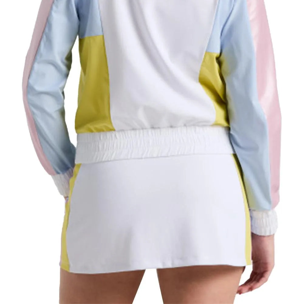 Women's Side Striped Ribbed Tennis Skort Bright White